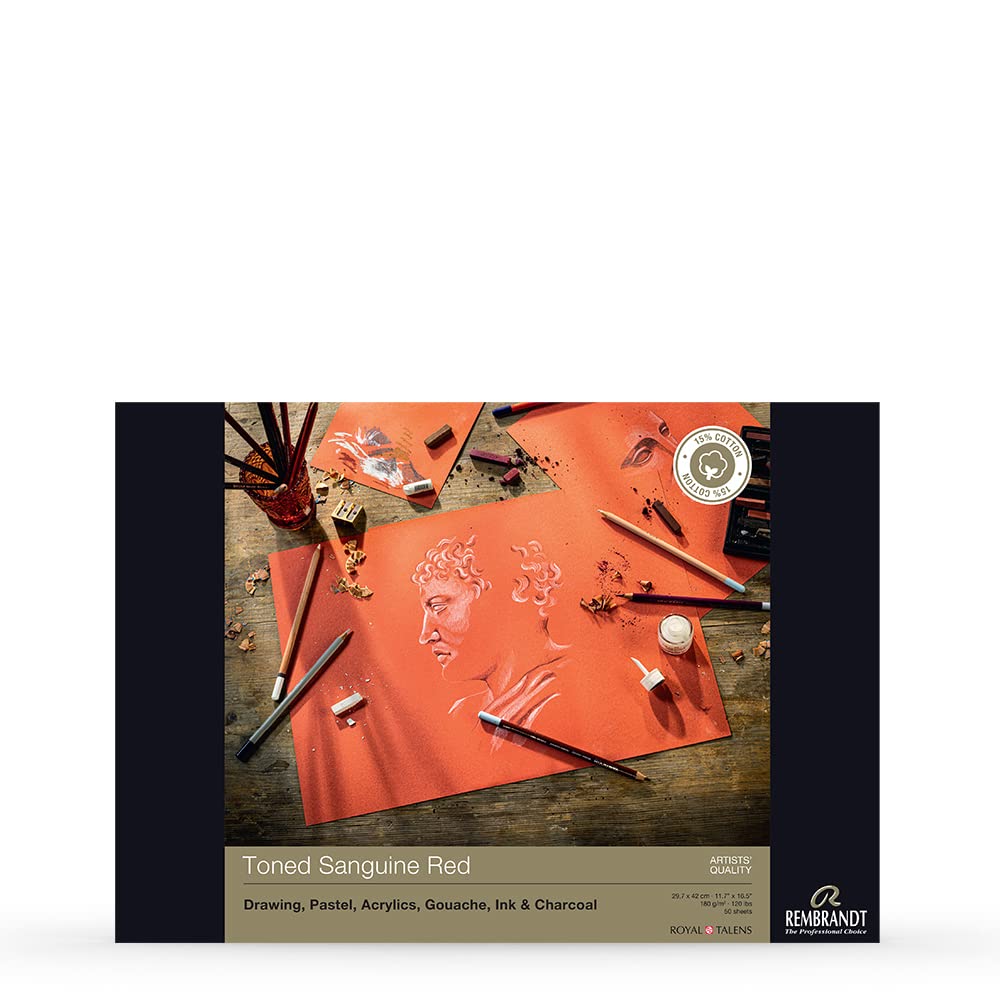 Royal Talens Rembrandt Toned Sanguine Red Paper Pad - Sizes Listed 29.7 x 42cm (11.7"x16.5")