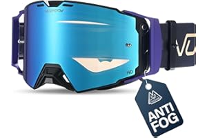 VOZAPOW Dirt Bike Goggles Over Glasses Anti-Fog, Motorcycle Protective Eyewear Motocross Goggles for Men Women