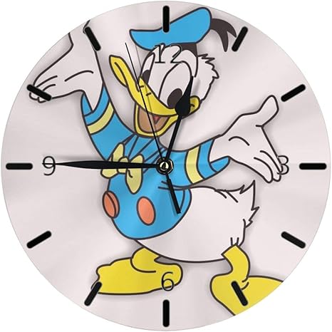 Amazon Co Jp ドナルドダックが両手の壁紙を広げる 掛け時計 円形 シンプル 静音 おしゃれ 高級感 フレームなし インテリア 壁掛け時計 置き時計 ホーム キッチン