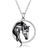 Horse Necklace Sterling Silver Origami Horse Pendant Necklace Mothers Day Gifts for Women Wife Girlfriend