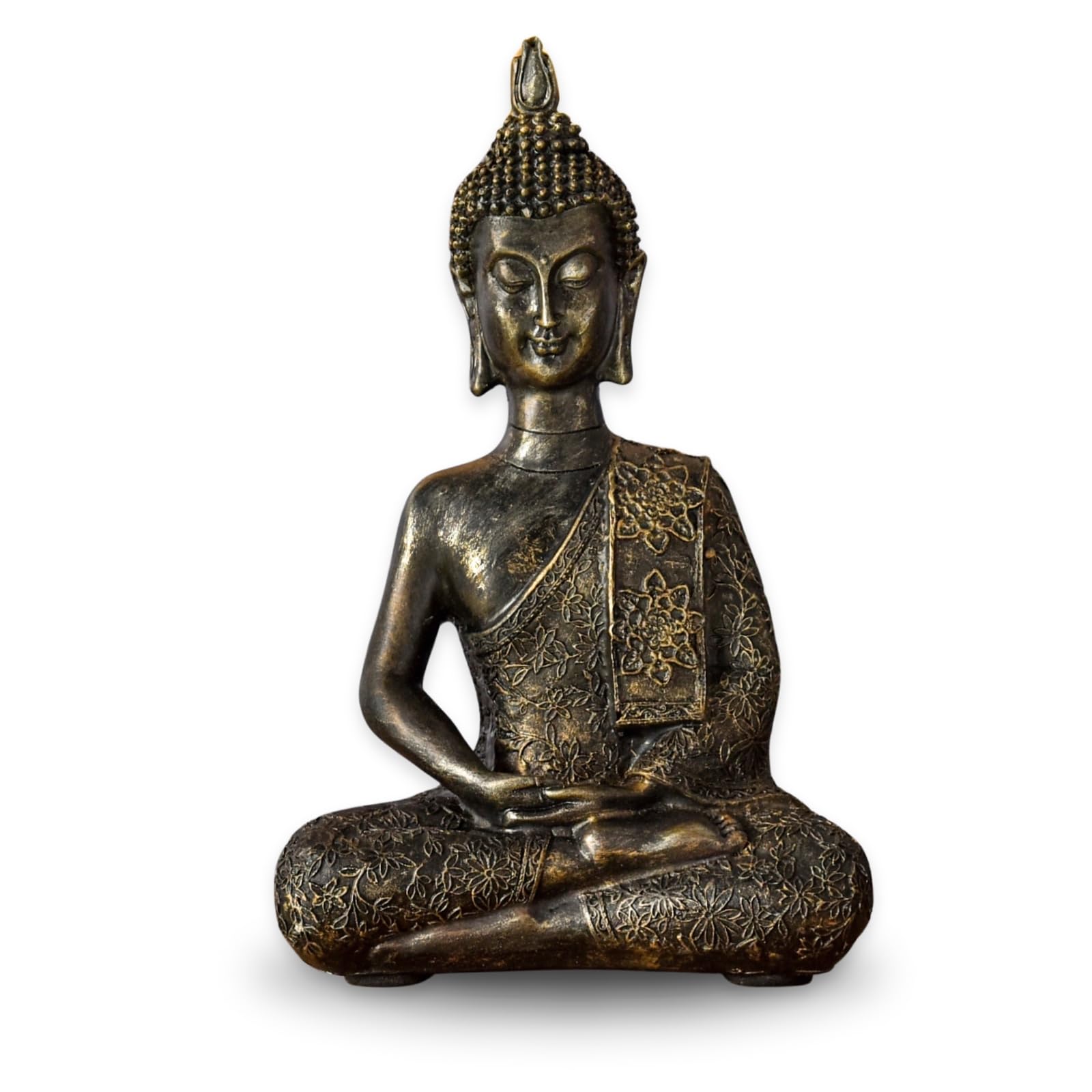 Zen'Light Thai Buddha Statue, Resin, Bronze, 6 x 13 x 21 cm