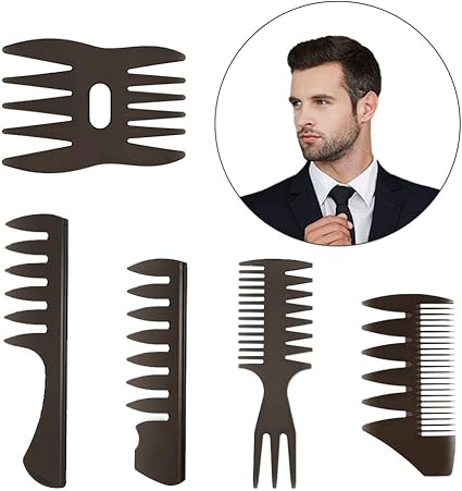 Limewie 5 Pcs Professional Styling Comb Retro Wide Tooth Comb