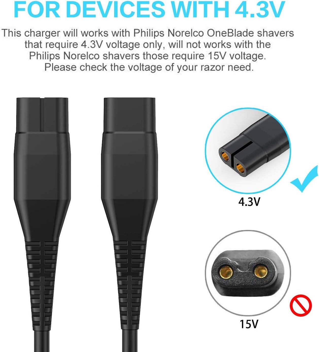 Life-Q Cargador 4.3V alimentación para afeitadora eléctrica A00390 ...