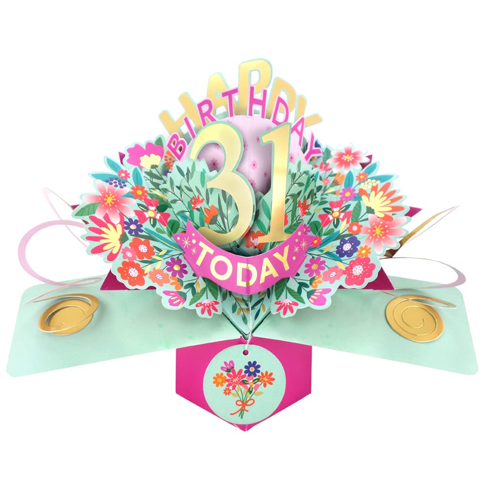 Happy 31st Birthday 31 Today Pop-Up Greeting Card Love Kate's Pop Up Cards Her POP215MC31