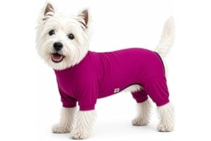 LoveLongLong Dog Jumpsuit with UV Protection and Quick-Dry Fabric for Spring Summer Pet Pajamas Purplish red M