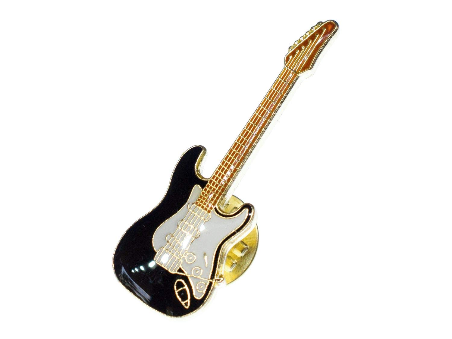 E-Guitar Miniblings Pin Badge Button Musician Instrument Electric Guitar Black