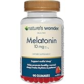 Nature's Wonder Drug-Free Melatonin 10 mg Gummies for Adult Sleep Health, 100% Drug Free Sleep aid, Promote Healthy Sleep and