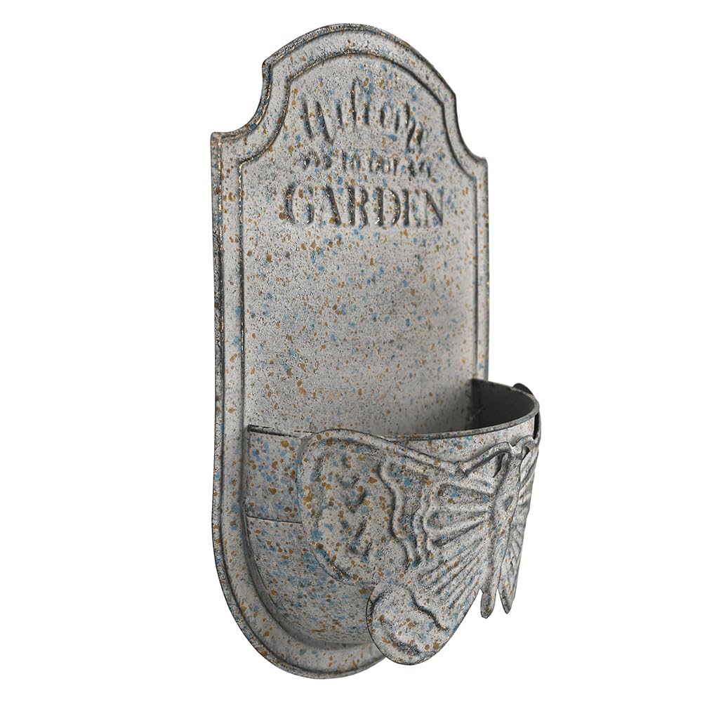 All Chic Rustic Metal Wall Planter Wall Vases For Flowers Wall Mounted Planter Butterfly Decorative Planter