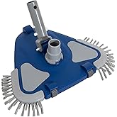 POOLAZA Weighted Pool Vacuum Head with Rotatable Hose Connector &amp; Brushes | Fits 1-1/4" &amp; 1-1/2" Hoses, 2.1LB Weighted Body, Side &amp; 8 Bottom Brushes, Fits Standard Poles, Inground/Above Ground Pools