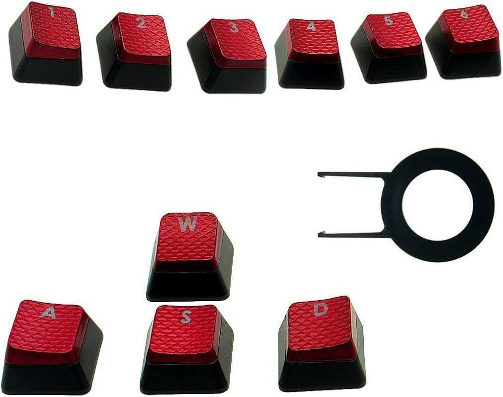 HUYUN 1set FPS Backlit Key Caps for Corsair K70RGB K70 K95 K90 K65 K63 Gaming Keyboards Cherry Key switches (Red)