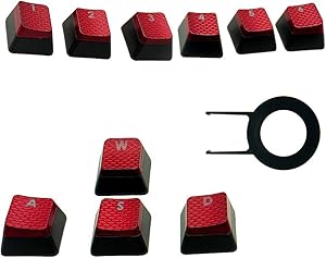 HUYUN 1set FPS Backlit Key Caps for Corsair K70RGB K70 K95 K90 K65 K63 Gaming Keyboards Cherry Key switches (Red)