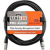 Gearlux XLR Microphone Cable Male to Female 25 Ft Fully Balanced Premium Mic Cable, 25 Foot