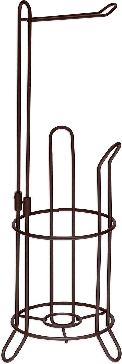 Simple Houseware Bathroom Toilet Tissue Paper Roll Storage Holder Stand, Chrome Finish: Home & Kitchen