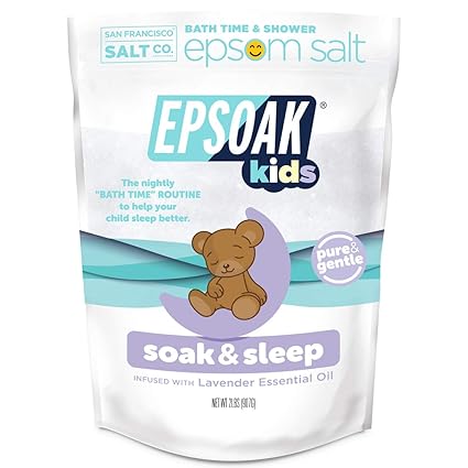 Epsoak Kids - Soak & Sleep Epsom Salt Bath Soak for Kids (2lb Bag - Pure & Gentle Formula with Lavender).