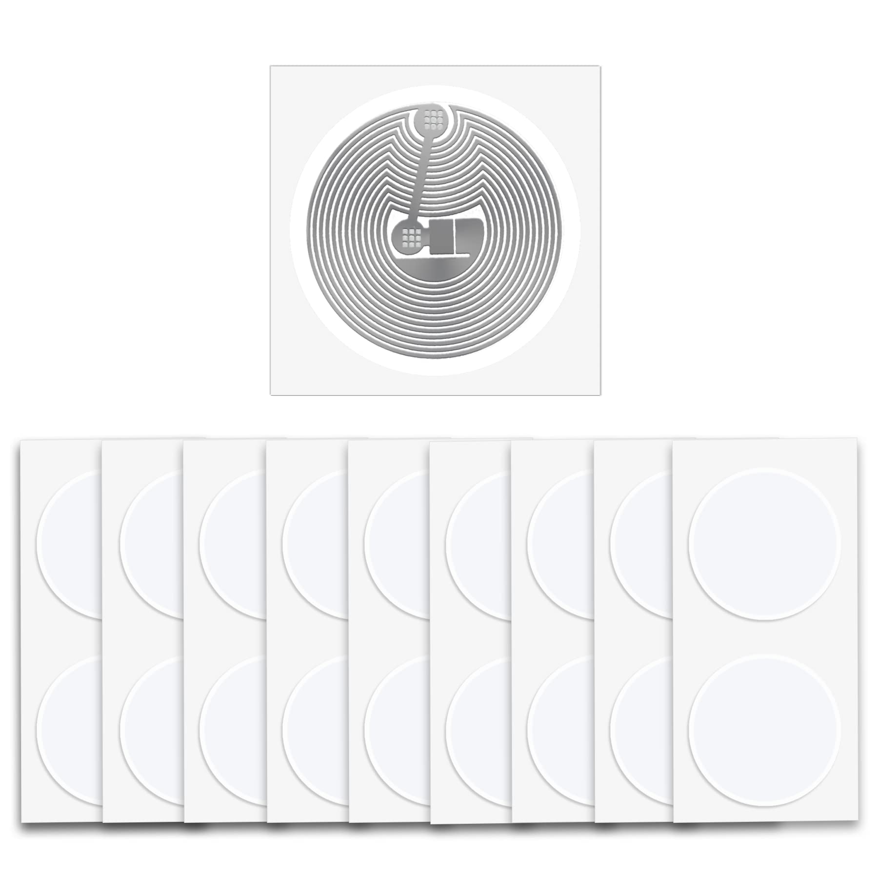 50 pcs NFC Tag NTAG 213 Stickers, Blank Rewritable NFC 213 Tags Round Label 25mm, 144 Bytes Memory RFID Tag, Work with All NFC-Enabled Smartphone & Devices