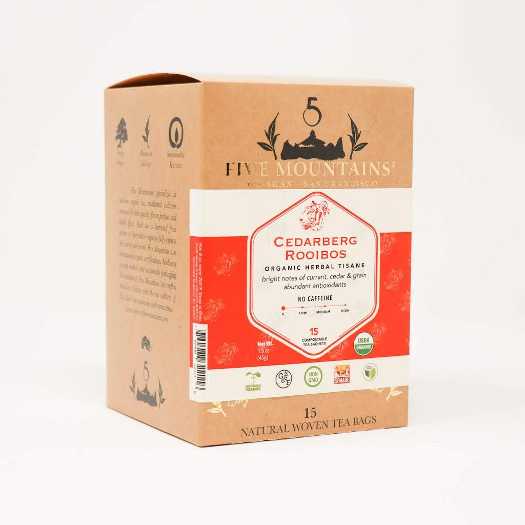 Five MountainsOrganic Cedarburg Rooibos, 15 non-GMO Caffeine-Free Tea Bags