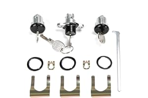 SEEKDESI PY472 Doors & Hatch Lock Cylinder Set Fit for 1993-2002 Camaro/Firebird, Black Face Caps