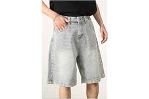 Men’s Summer Denim Shorts Five-Point Pants Loose Fit Casual Shorts for Daily Styling Weekend Outings Summer Leisure Wear