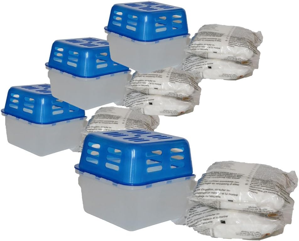 Dehumidifier Holders Pack of 4 Includes 3.2 kg Refill Bag Granules