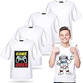 5 Pack Youth Sublimation Blank T Shirt White Polyester Crew Neck Short Sleeve Sublimation T Shirt