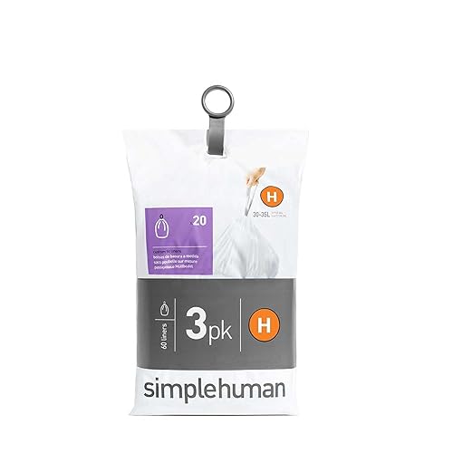 Simplehuman Bin Bag 100 Liners Size G (30 litres) 5 pack of 20 Amazon