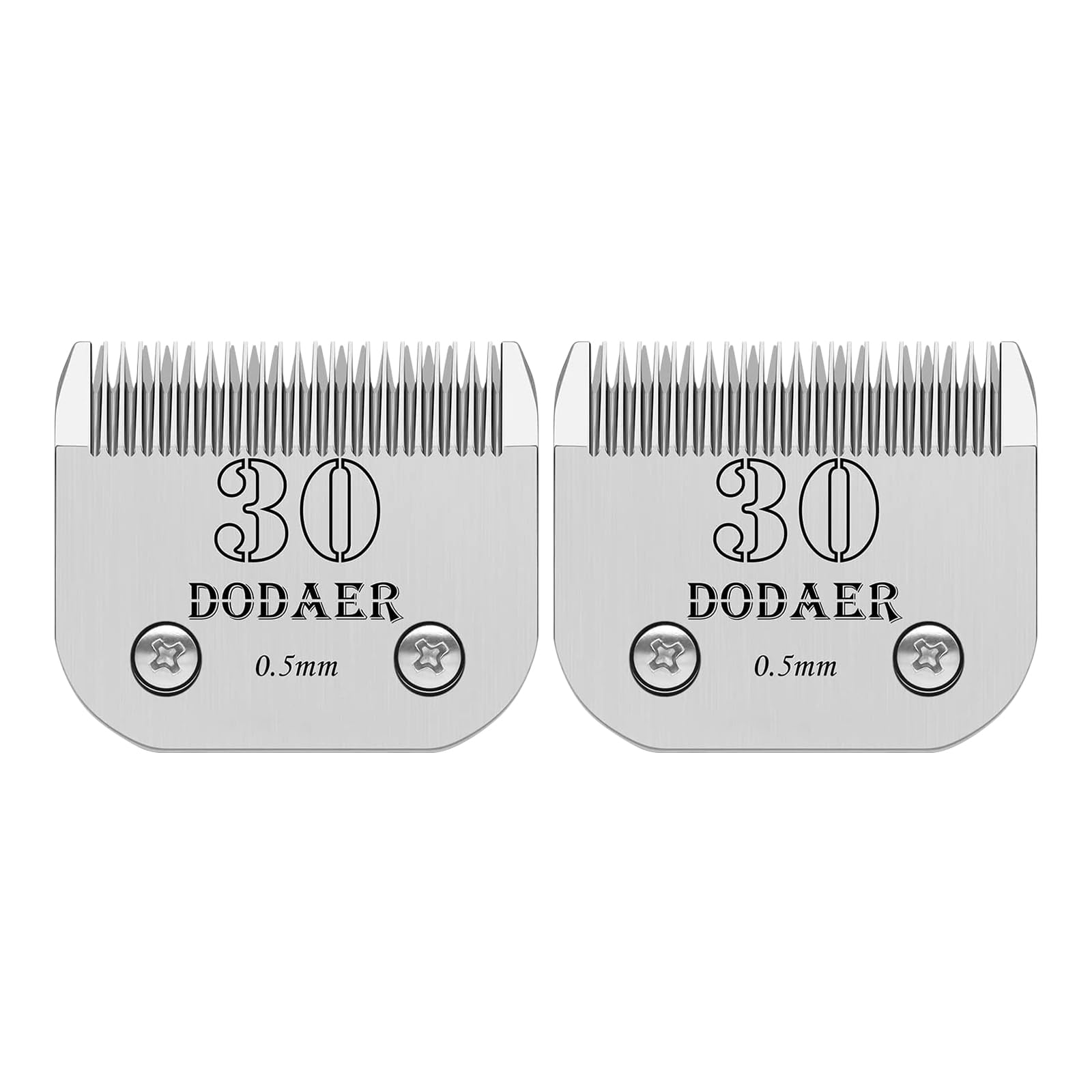 2 Pack 30# Detachable Pet Dog Grooming Ceramic Blades,Compatible with Heiniger,Andis,Oster A5,Wahl KM-10 Series,Size #30 Blade 1/50-Inch 0.5MM Cut Length