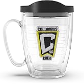 Tervis MLS Columbus Crew - Primary Logo Made in USA Double Walled Insulated Tumbler Travel Cup Keeps Drinks Cold & Hot, 16oz Mug with Handle, Classic