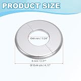 PATIKIL 1.73" Silver ABS Split Flange Self-Adhesive Escutcheon Plate Pipe Cover view 2