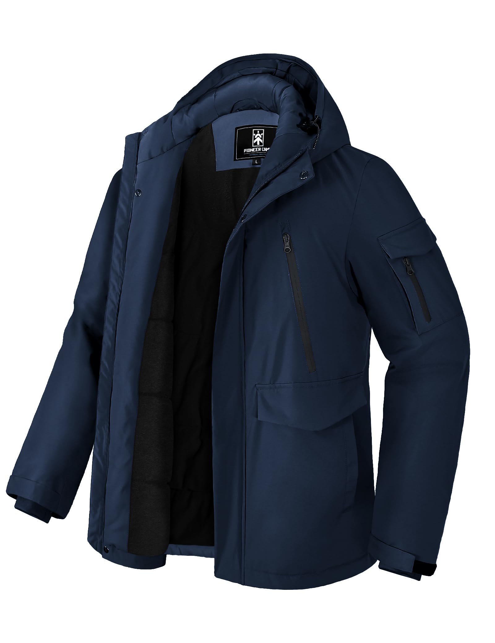 Pioneer Camp Herren Winterjacke Wasserdicht Wintermantel Herren Warm Fleece GefüTtert Winddicht Parka Herren Winter Mit 9 Taschen MäNner Outdoor Softshelljacke Mit Kapuze Navy Blau L