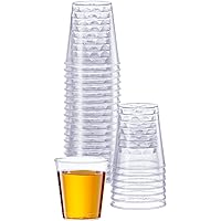 Comfy Package Clear Hard Plastic Shot Glasses [1 oz. - 100 Count] Disposable Shot Cups