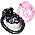 FREDORCH 2022 Super Small Penis Ring Sissy Chastity Cage,Locked in Male Chastity Device with 4 Base Ring (M-Medium, Pink)