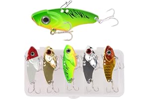 FANGBLUE Metal Fishing Spoons Long Cast Bait Fishing Jigs Set Hard Swimbait Spinner Blade Lures for Bass Trout Pike Freshwater & Saltwater