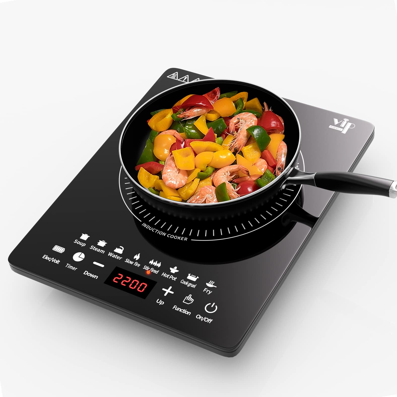 Photo 1 of Portable Induction Cooktop, Countertop Burner with Multi-Function, 2200w Electric Stove with Easy Clean Glass, 8 Modes Sensor Touch Cooker (LE1)