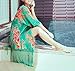 Chalier Womens Nightgown Batwing Sexy Sleepwear V Neck Loungewear Sleepshirt Short Sleeve Nightshirts Plus Size (green, XL)