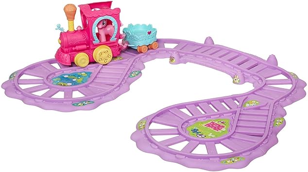SQUICKLE My Little Horse Toy  Friendship Express Pony and Friends, Toy Train with Track Set with Sound and Light