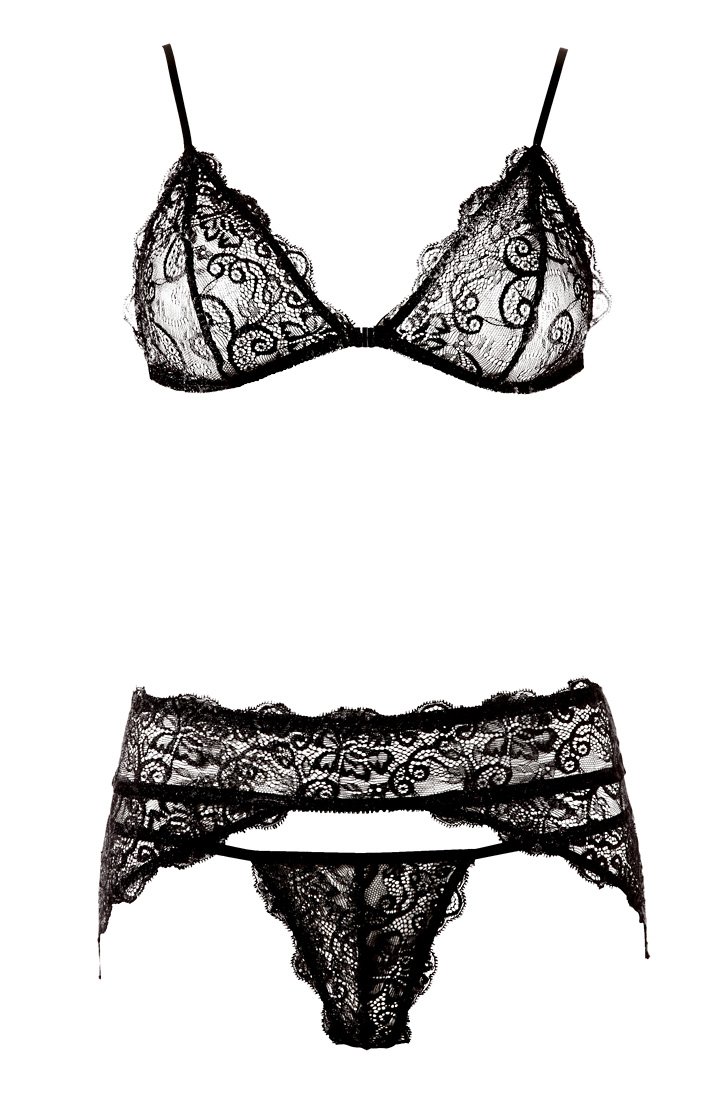 Cottelli Collection Women's 22124631031 Cottelli Collection Bra Suspender Strapsset Medium Black, Black (Nero 001), M UK