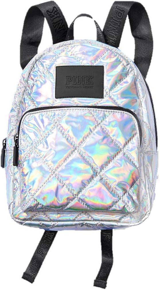 nike grey and iridescent just do it mini backpack