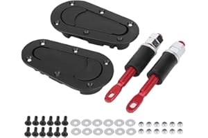 KIMISS Universal Carbon Fiber Racing Car Hood Pin Engine Bonnet Latch Lock Kit Refitting(Black)(Black)