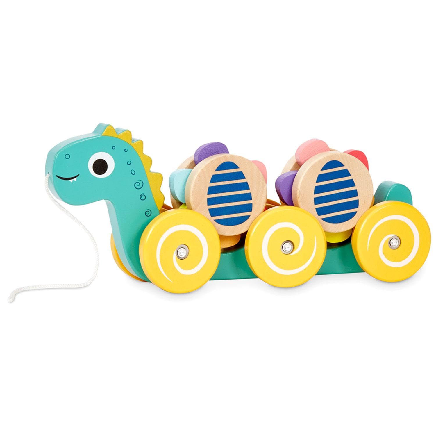 Little Tikes Wooden Critters Pull Toy - With 2 Removable Cargo Pieces - Develops Gross Motor Skills & Coordination - Dino