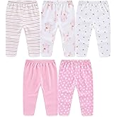 JELYLOVE Unisex Baby Boy Girl Pants Sets Cotton Soft Infants Bottoms Casual 5 Pack 0-12 Month Babies' Leggings