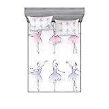 Ambesonne Ballet Fitted Sheet & Pillow Sham