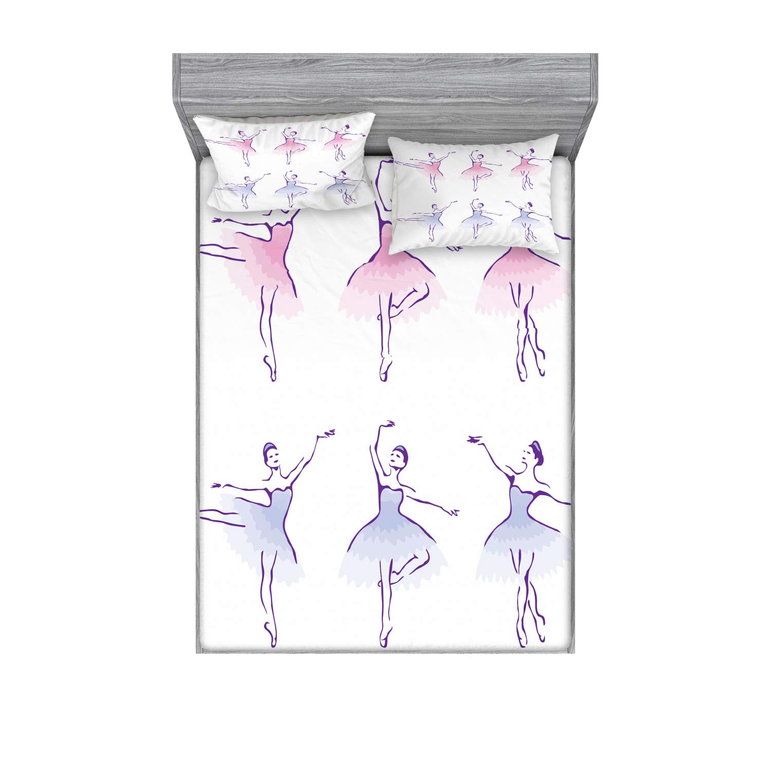 Ambesonne Ballet Fitted Sheet & Pillow Sham