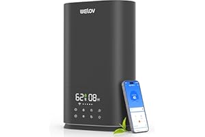 WELOV BoostMist Cool Mist Humidifier for Large Room, Smart Humidifier for Bedroom, 6L Home Humidifier for Plants, Quiet Ultrasonic Humidifier for Baby with APP/Voice Control, Auto Mode, H500 Pro