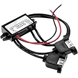 SODIAL (R) Inversor 12V a 5V 3A convertidor DC de doble puerto USB