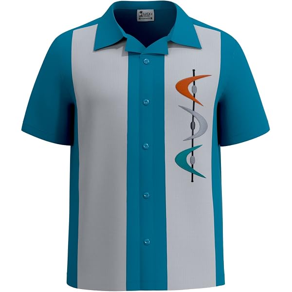 QIVICIMA Men's Retro Bowling Shirt - 50s Rockabilly Cuban Camp Shirt, Short Sleeve, Sizes S-6XL - View #6