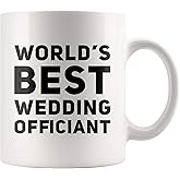 Panvola Worlds Best Wedding Officiant From Bride Groom Anniversary Souvenir Pastor Gifts Minister Drinkware Ceramic Coffee Mug (11 oz, White)