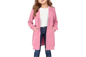 AOREUGL Hoodies For Teen Girls - Fleece Long Zip Up Sweatshirt Jacket, Fall Winter Fashion Outfits, Kids Clothing 5-14 Years