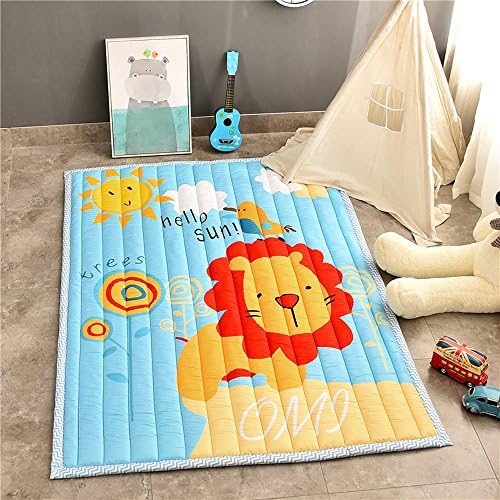Large Kids Play Mat,Rectangle Cartoon Foldable Toys Crawling Rugs,Extra-Thick Moisture-proof Carpet by CutePuppy (Lion)