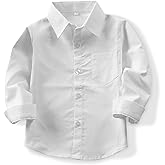OCHENTA Little Big Boys' & Men's Long Sleeve Button Down Oxford Casual Dress Shirt