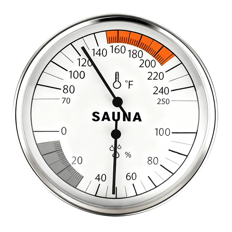 Photo 1 of KT THERMO Sauna Thermometer 2 in 1 Fahrenheit Thermometer Hygrometer for Sauna Room, Indoor Humidity Temperature Monitor, Sauna Accessories for Infrared Steam Saunas